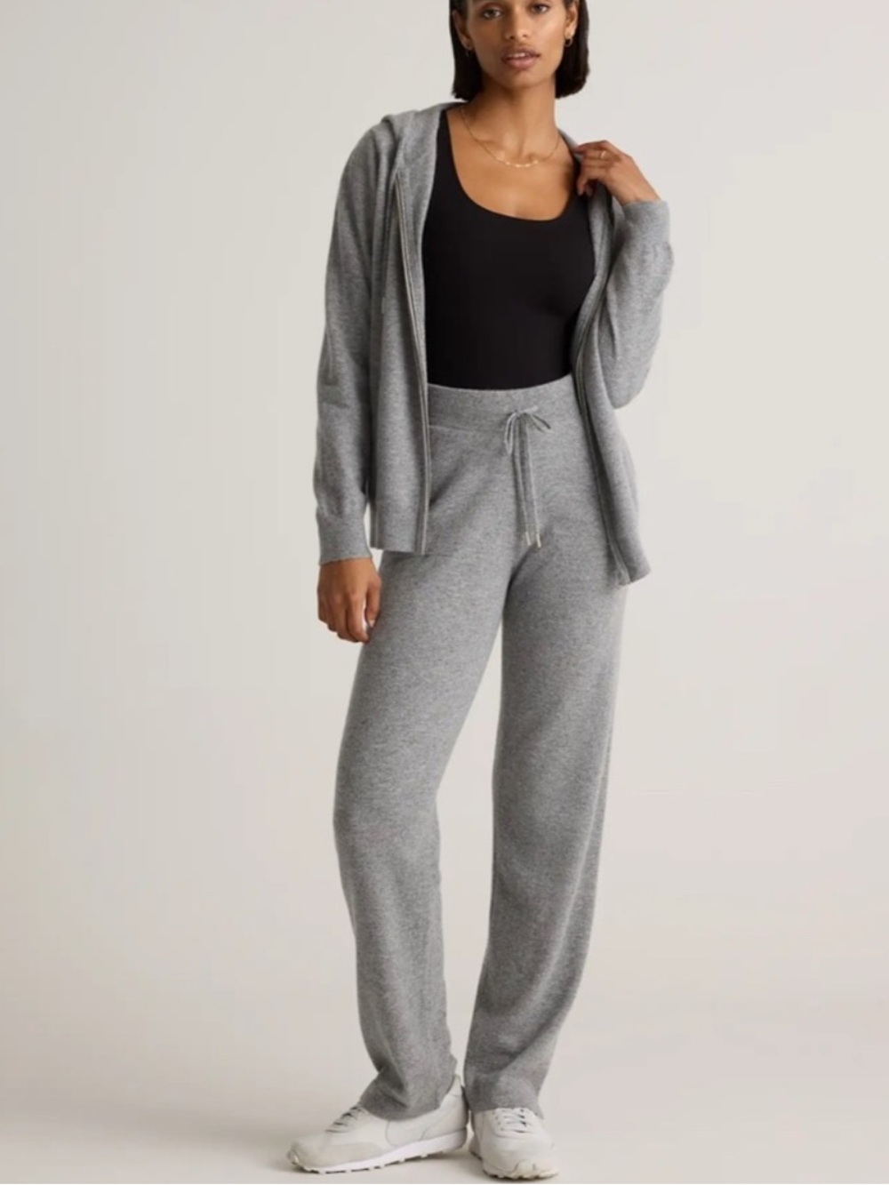 NEW Quince Women's Heather Grey 100% Mongolian Cashmere Straight Leg Pants Sz S